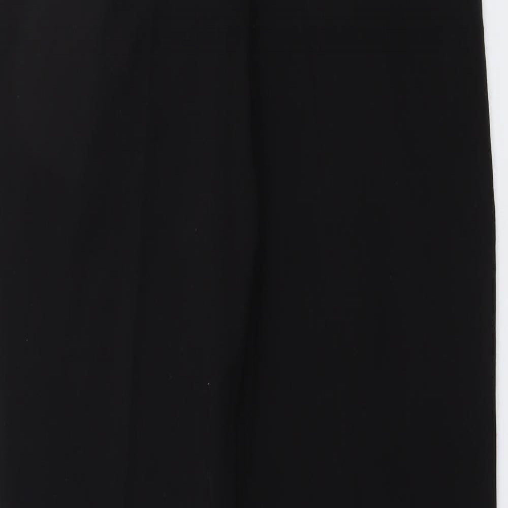 Marks and Spencer Womens Black Polyester Trousers Size 12 L32 in Regular Button