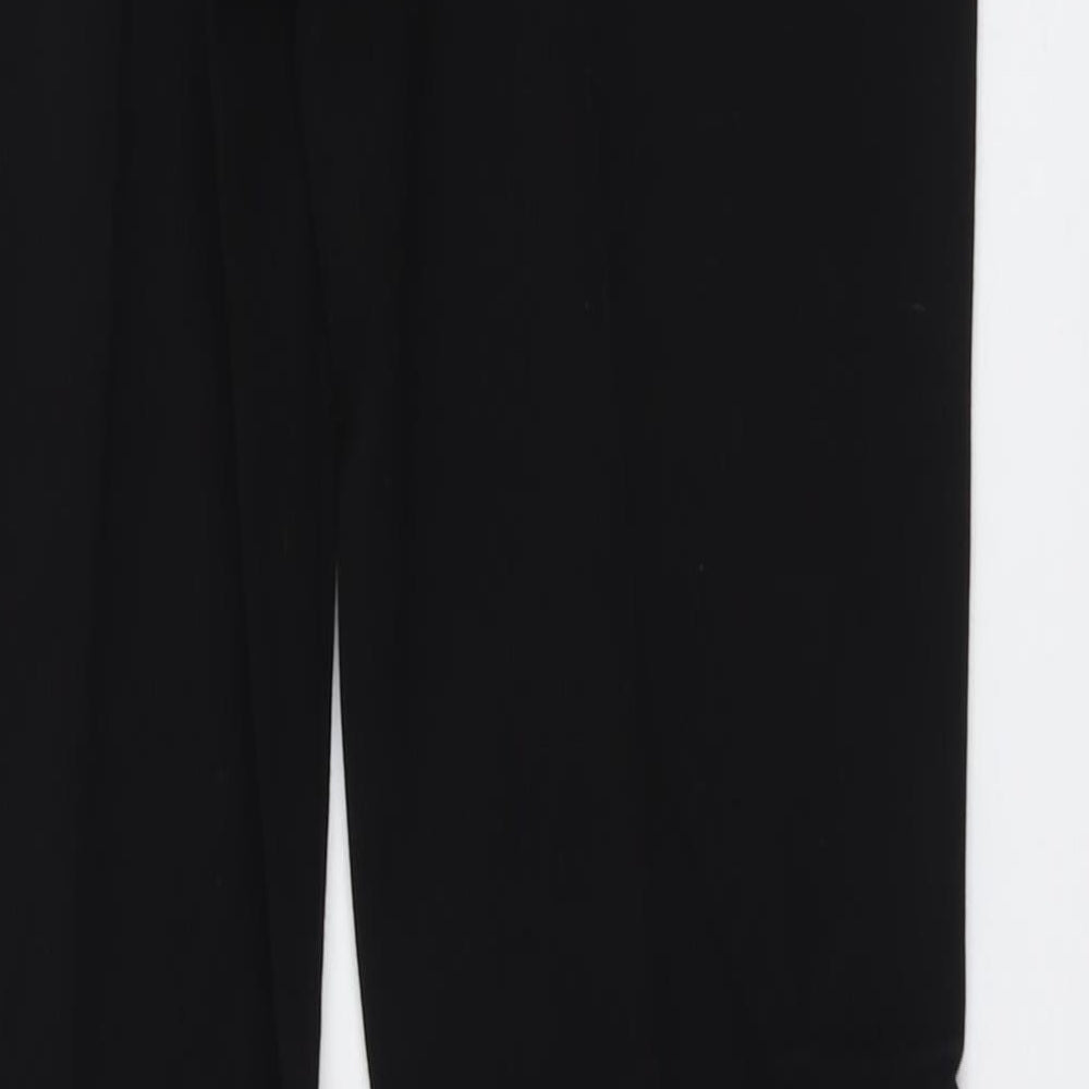Marks and Spencer Womens Black Polyester Trousers Size 12 L32 in Regular Button