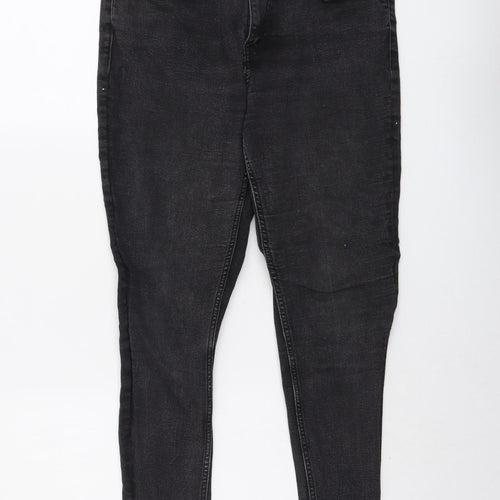 Marks and Spencer Womens Black Cotton Skinny Jeans Size 12 L28 in Regular Button