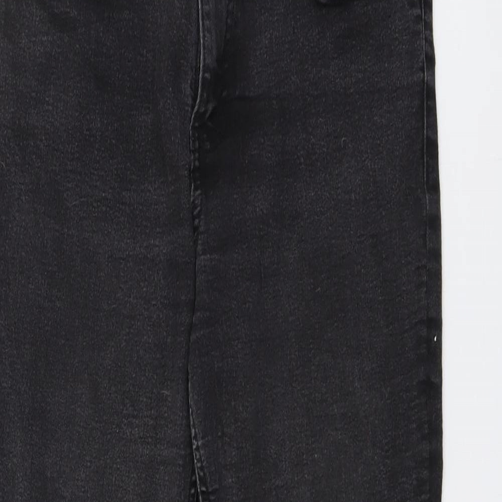Marks and Spencer Womens Black Cotton Skinny Jeans Size 12 L28 in Regular Button