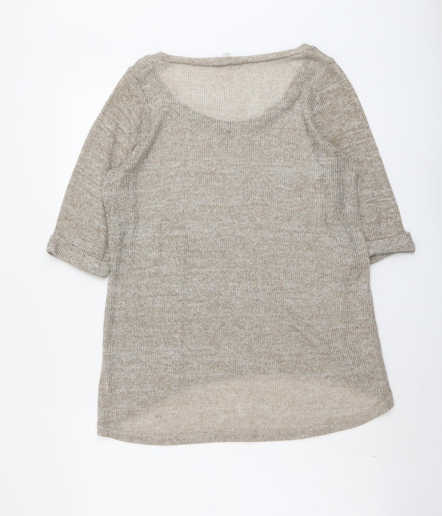 New Look Womens Beige Round Neck Acrylic Pullover Jumper Size 14