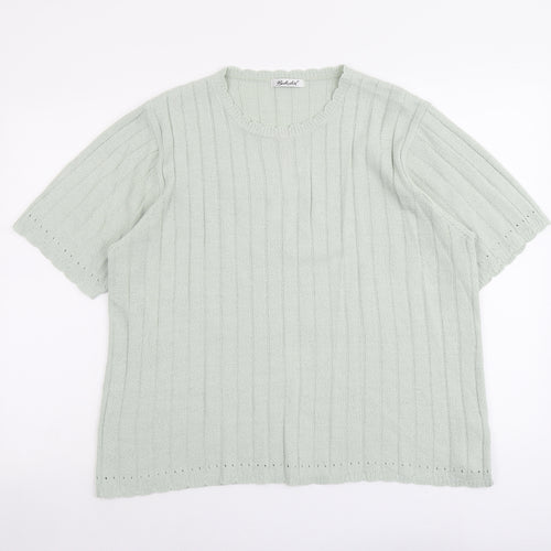 Berkertex Womens Green Round Neck Acrylic Pullover Jumper Size 18