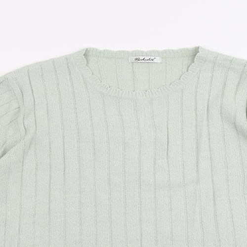 Berkertex Womens Green Round Neck Acrylic Pullover Jumper Size 18