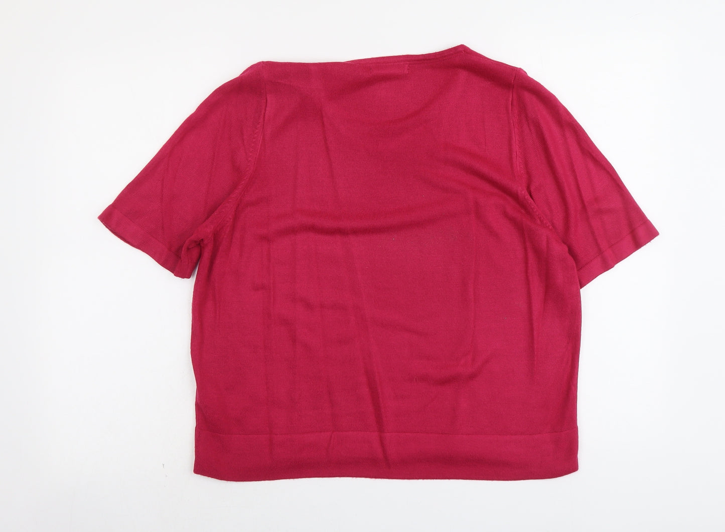 Marks and Spencer Womens Pink Round Neck Acrylic Pullover Jumper Size 16