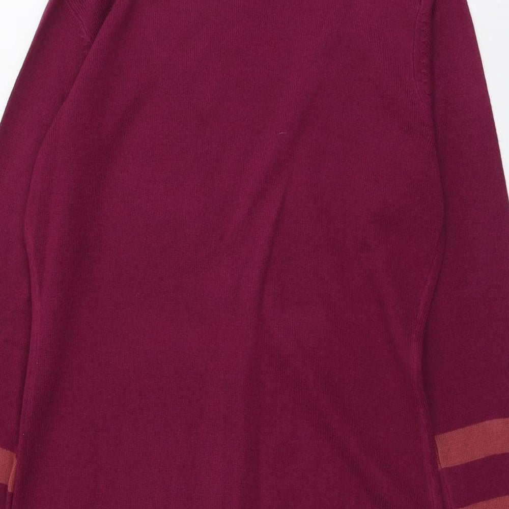 South Womens Purple V-Neck Acrylic Cardigan Jumper Size 8