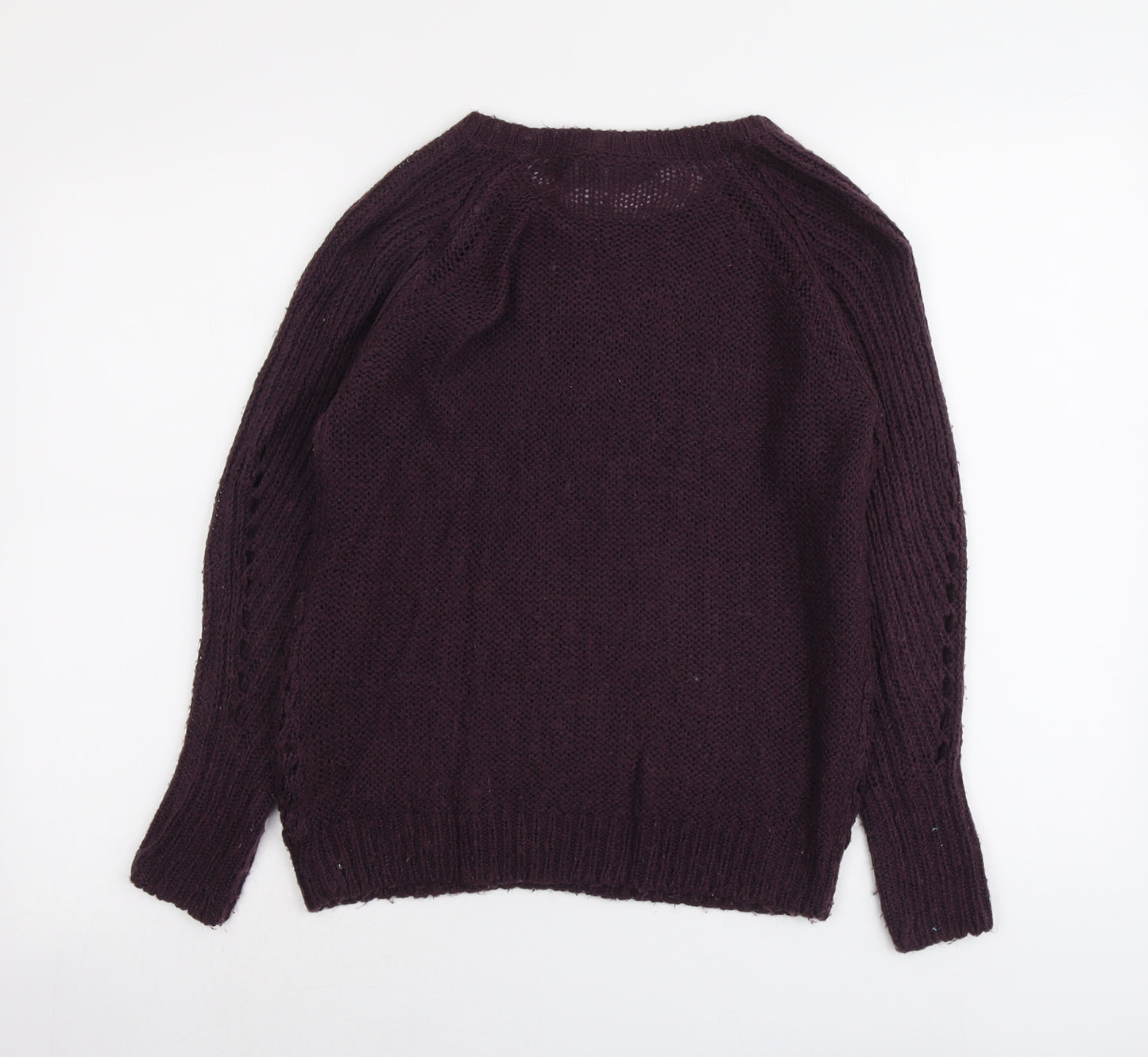 Dorothy Perkins Womens Purple Round Neck Acrylic Pullover Jumper Size 8