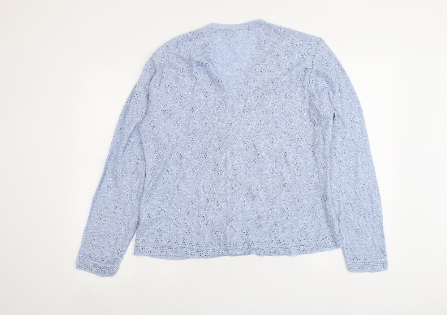 Richards Womens Blue V-Neck Acrylic Cardigan Jumper Size XL
