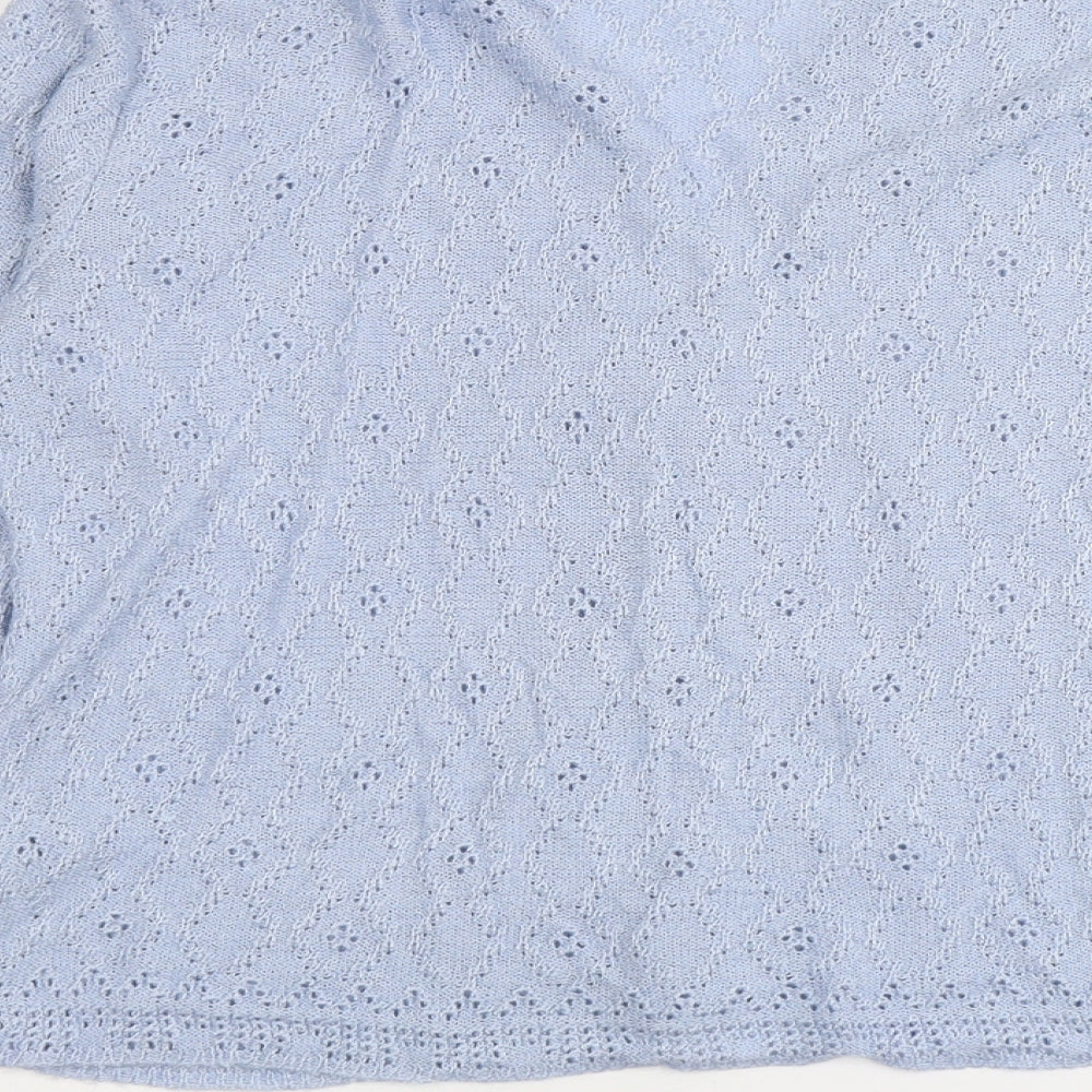Richards Womens Blue V-Neck Acrylic Cardigan Jumper Size XL