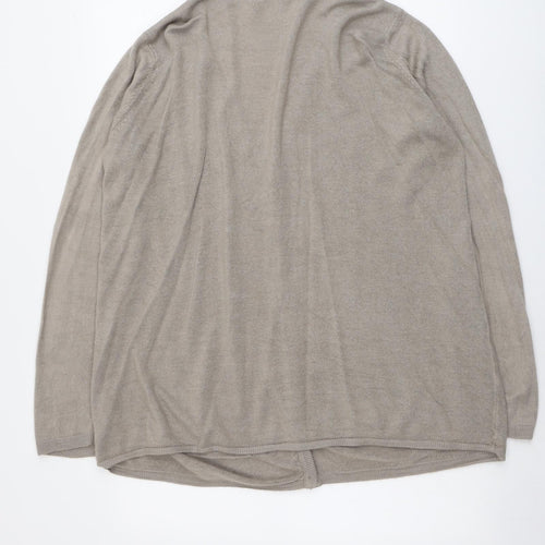 Julipa Womens Beige V-Neck Acrylic Cardigan Jumper Size 20