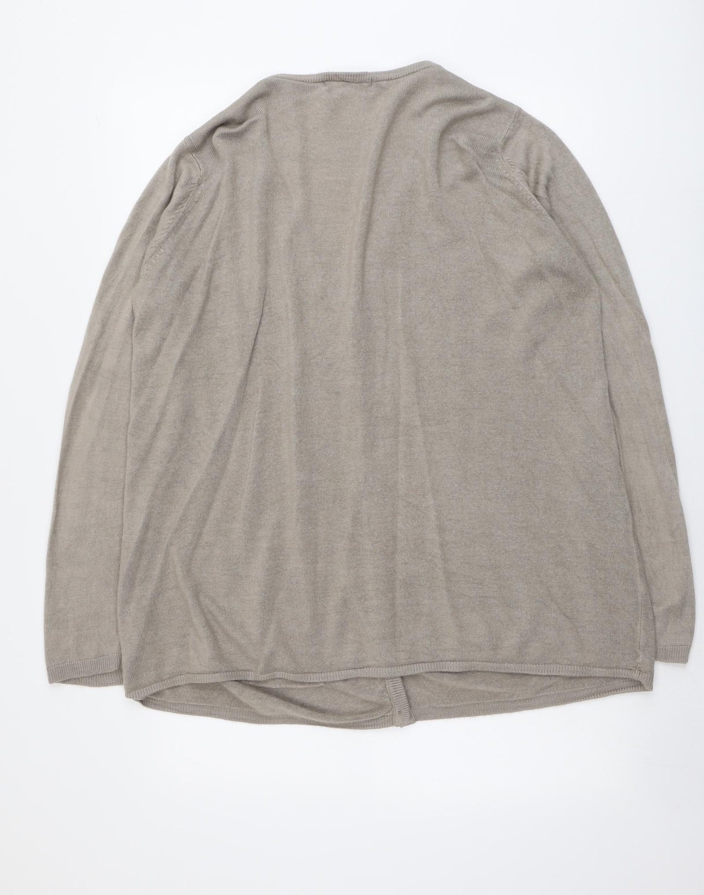 Julipa Womens Beige V-Neck Acrylic Cardigan Jumper Size 20