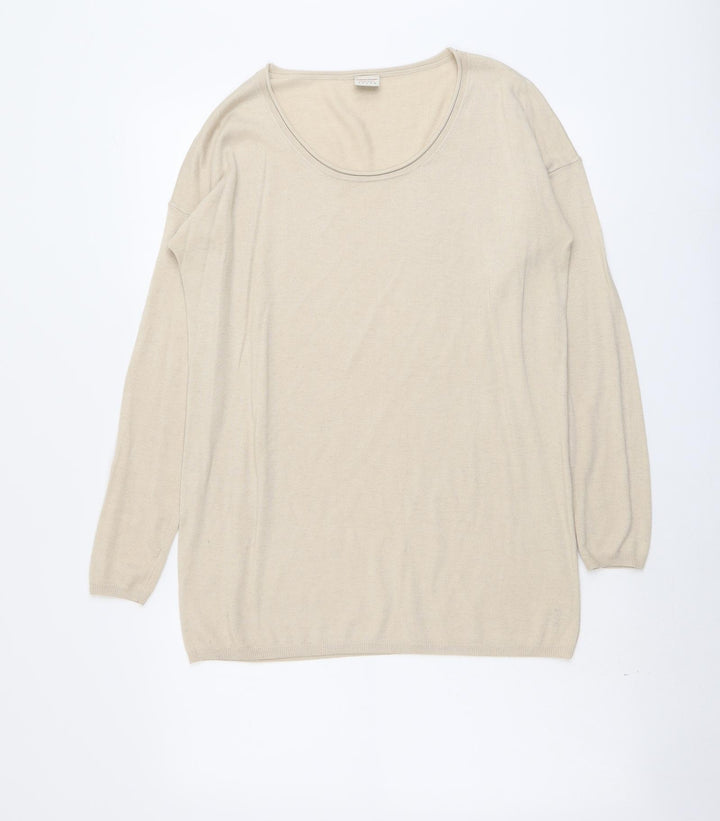 Esprit Womens Beige Round Neck Acrylic Pullover Jumper Size S