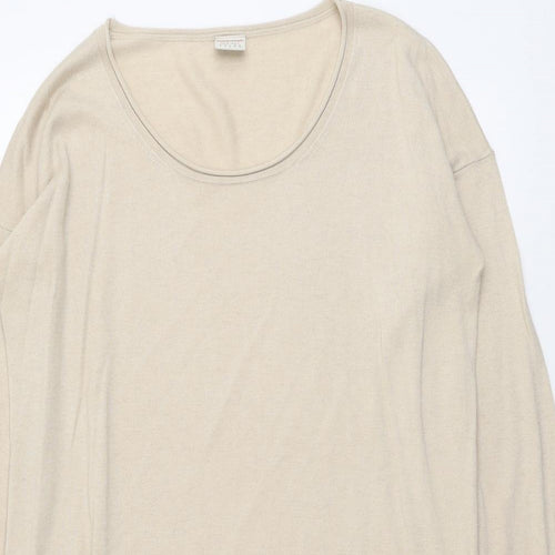 Esprit Womens Beige Round Neck Acrylic Pullover Jumper Size S
