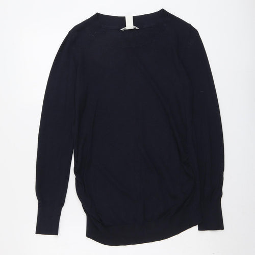 H&M Womens Blue Round Neck Polyester Pullover Jumper Size S