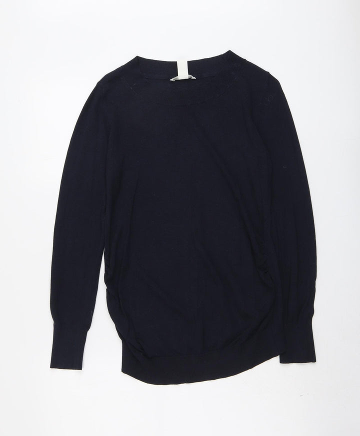 H&M Womens Blue Round Neck Polyester Pullover Jumper Size S