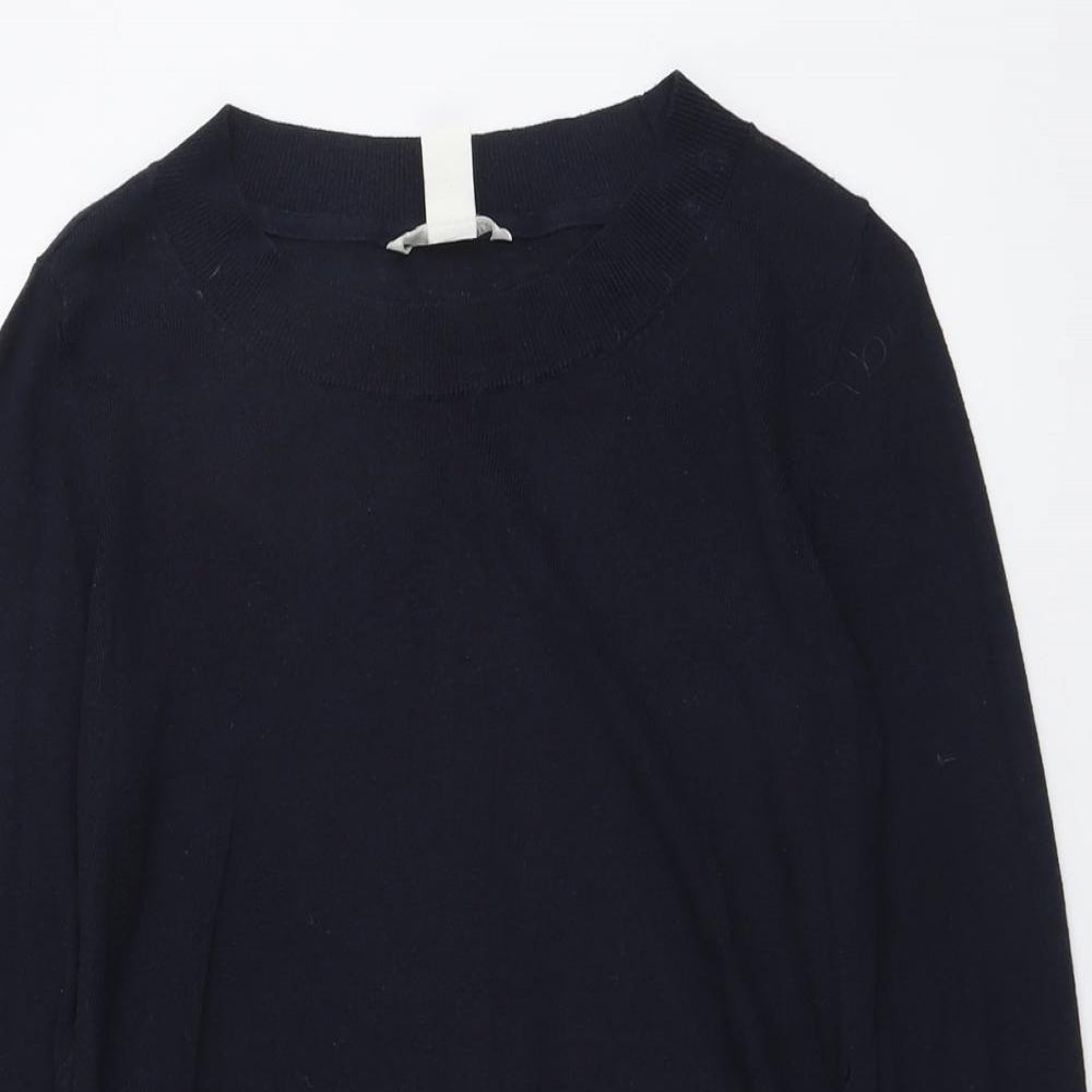 H&M Womens Blue Round Neck Polyester Pullover Jumper Size S