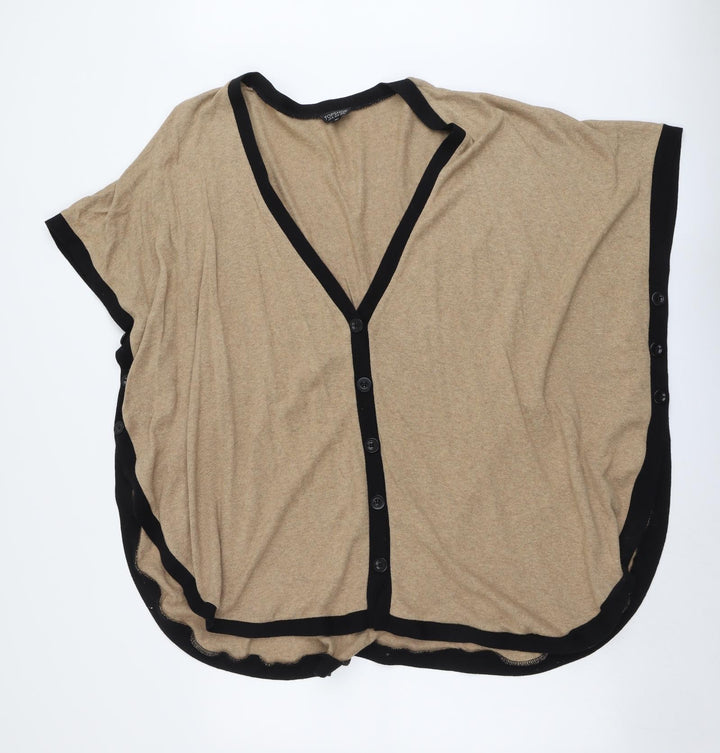 Topshop Womens Beige V-Neck Cotton Cardigan Jumper Size 14