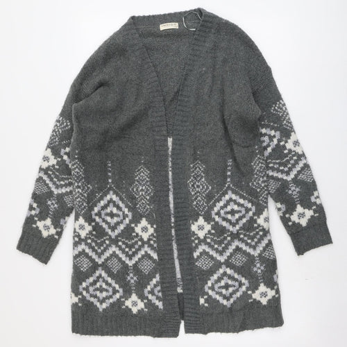 Marks and Spencer Womens Grey V-Neck Acrylic Cardigan Jumper Size 12