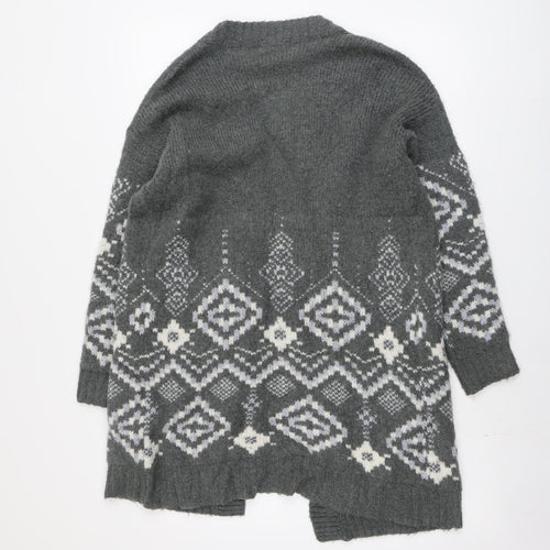 Marks and Spencer Womens Grey V-Neck Acrylic Cardigan Jumper Size 12