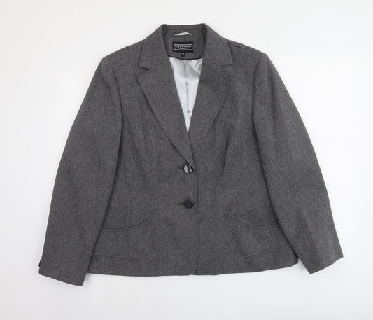 Debenhams Womens Grey Polyester Jacket Blazer Size 16