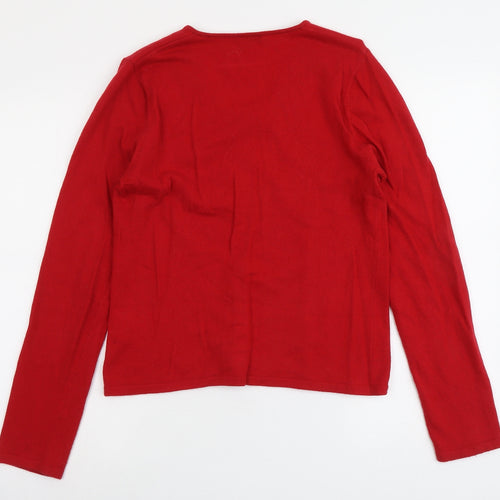 Gerry Weber Womens Red V-Neck Viscose Pullover Jumper Size 12