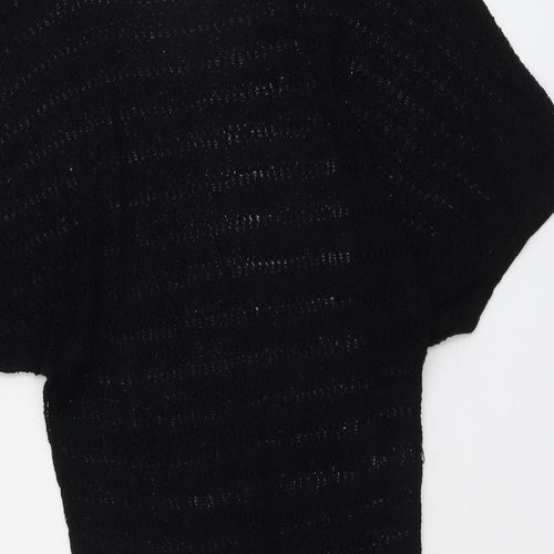 South Womens Black Round Neck Acrylic Pullover Jumper Size 14