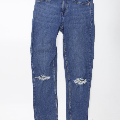 New Look Womens Blue Cotton Skinny Jeans Size 6 L26 in Regular Button