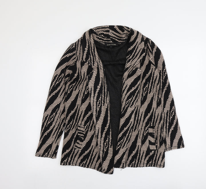 River Island Womens Black Geometric Kimono Jacket Size 8