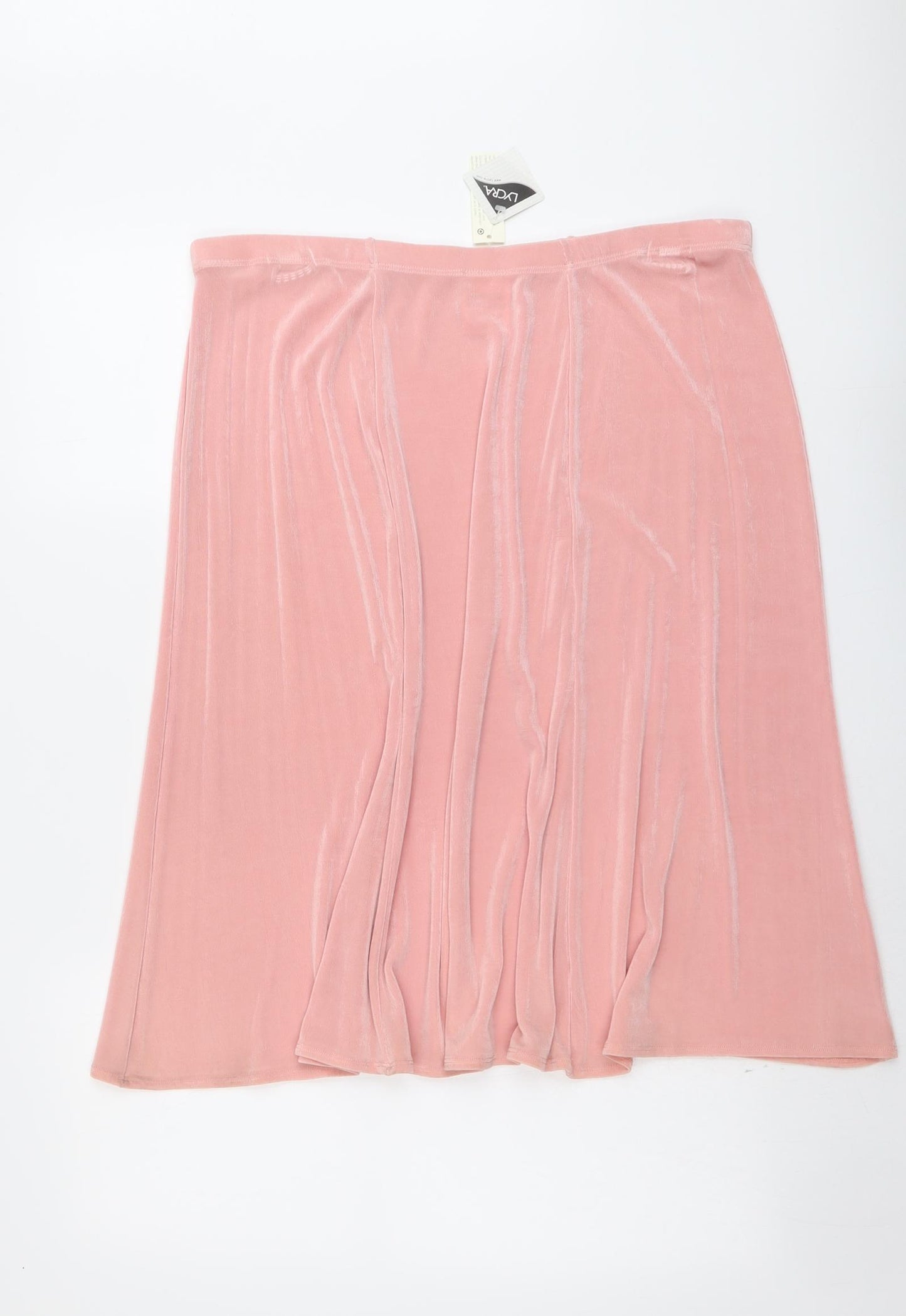 Kim&Co Womens Pink Acetate Swing Skirt Size 2XL