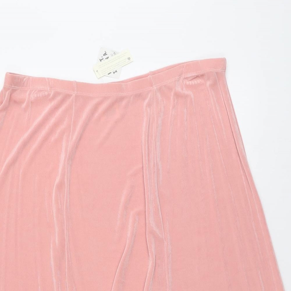 Kim&Co Womens Pink Acetate Swing Skirt Size 2XL