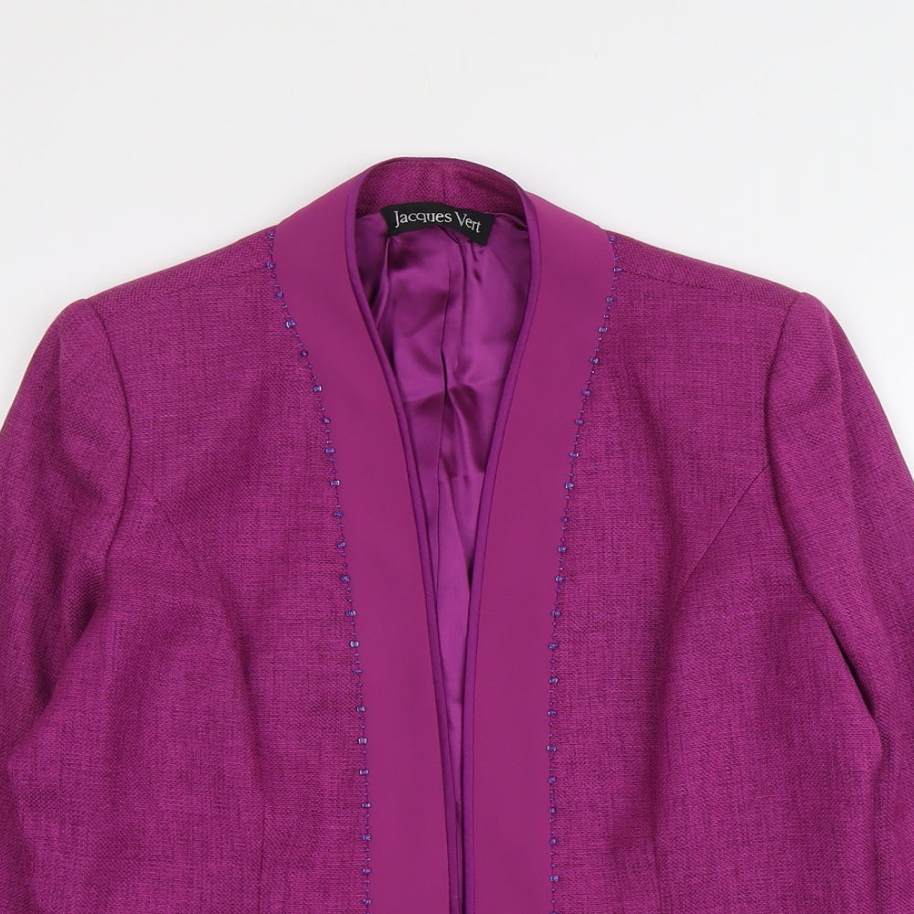 Jacques Vert Womens Purple Polyester Jacket Suit Jacket Size 14