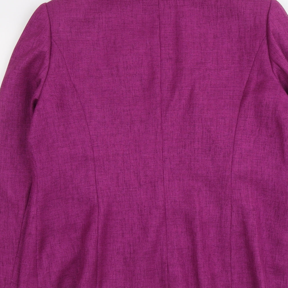Jacques Vert Womens Purple Polyester Jacket Suit Jacket Size 14