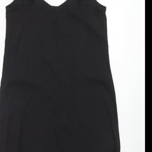 Marks and Spencer Womens Black Polyester Tank Dress Size 8 V-Neck Pullover