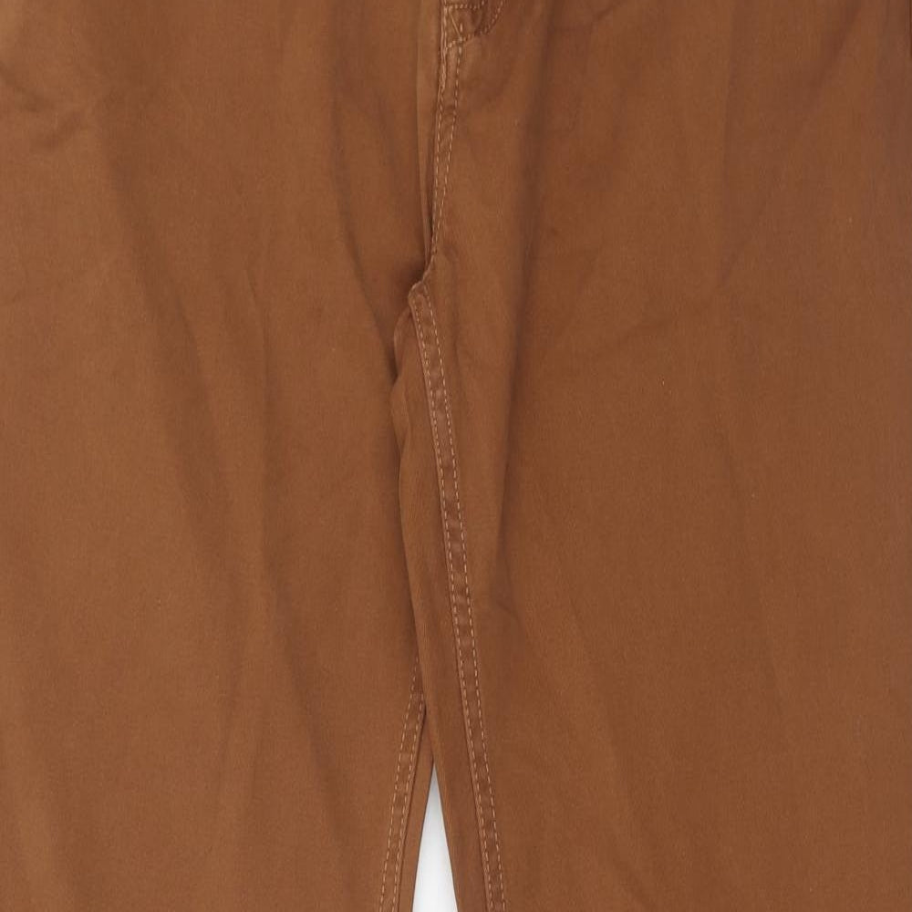 Fat Face Mens Brown Cotton Chino Trousers Size 36 in Regular Zip
