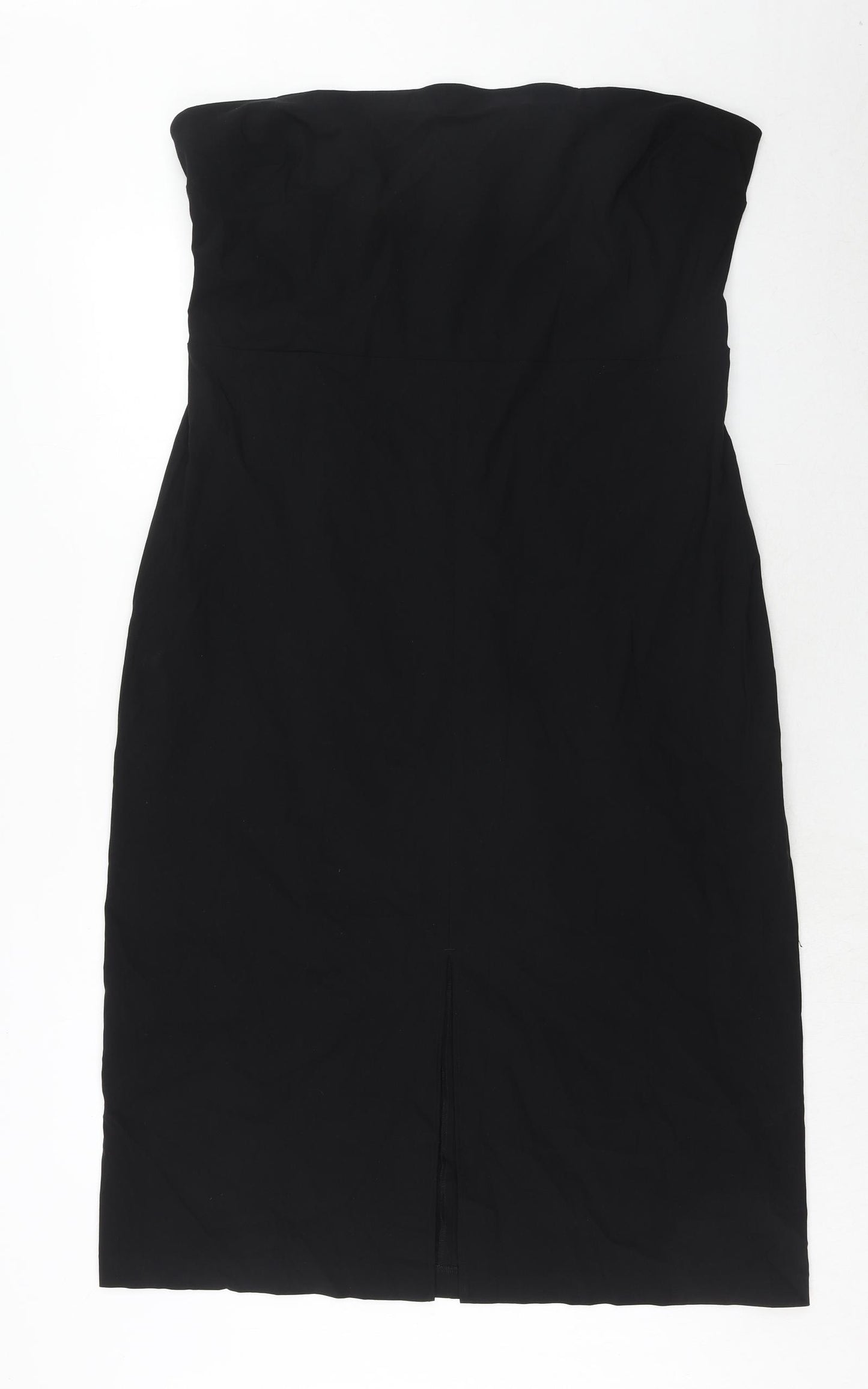 Marks and Spencer Womens Black Viscose A-Line Size 22 Off the Shoulder Zip