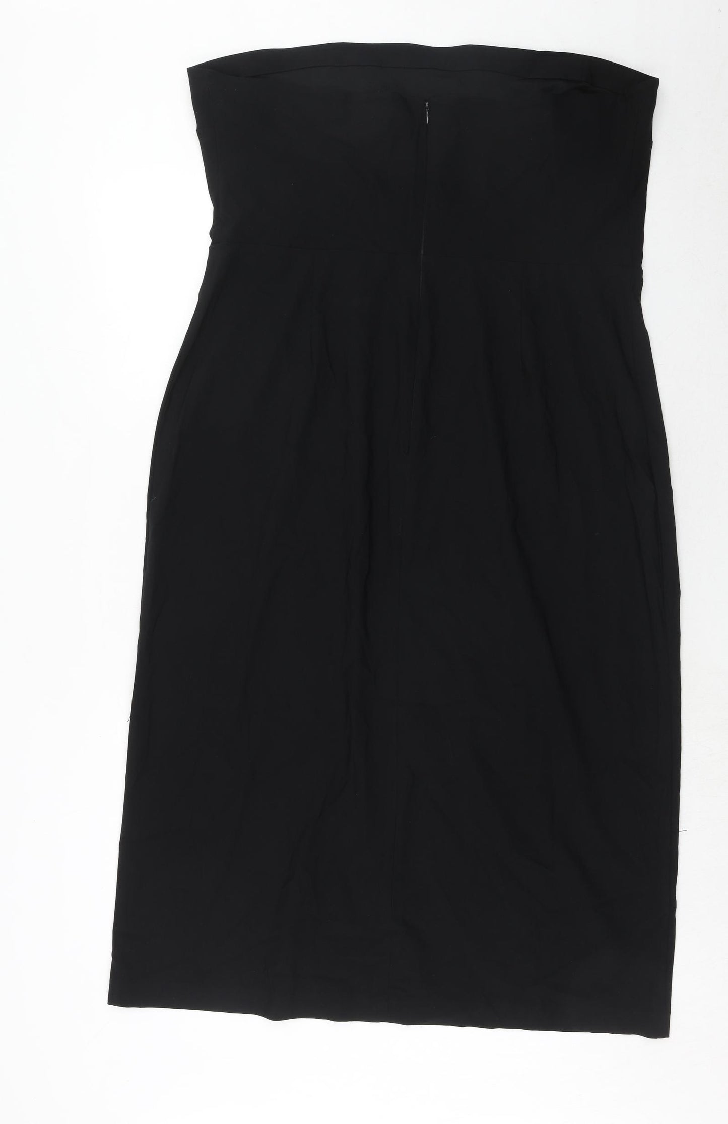 Marks and Spencer Womens Black Viscose A-Line Size 22 Off the Shoulder Zip
