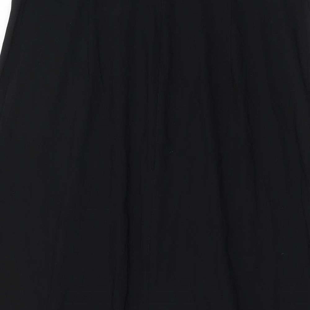 Marks and Spencer Womens Black Viscose A-Line Size 22 Off the Shoulder Zip