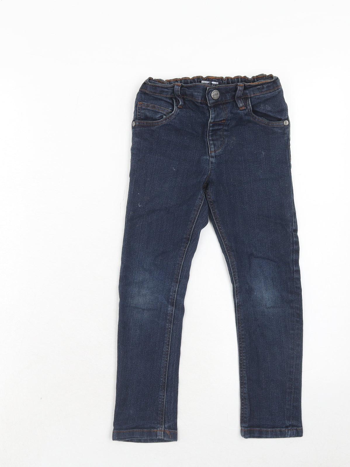 NEXT Boys Blue Cotton Straight Jeans Size 4-5 Years Regular Zip