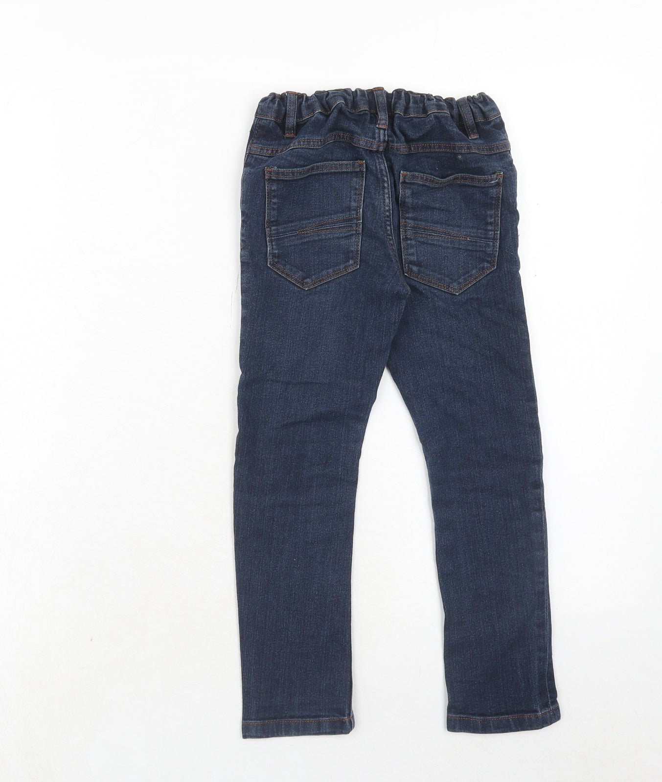 NEXT Boys Blue Cotton Straight Jeans Size 4-5 Years Regular Zip