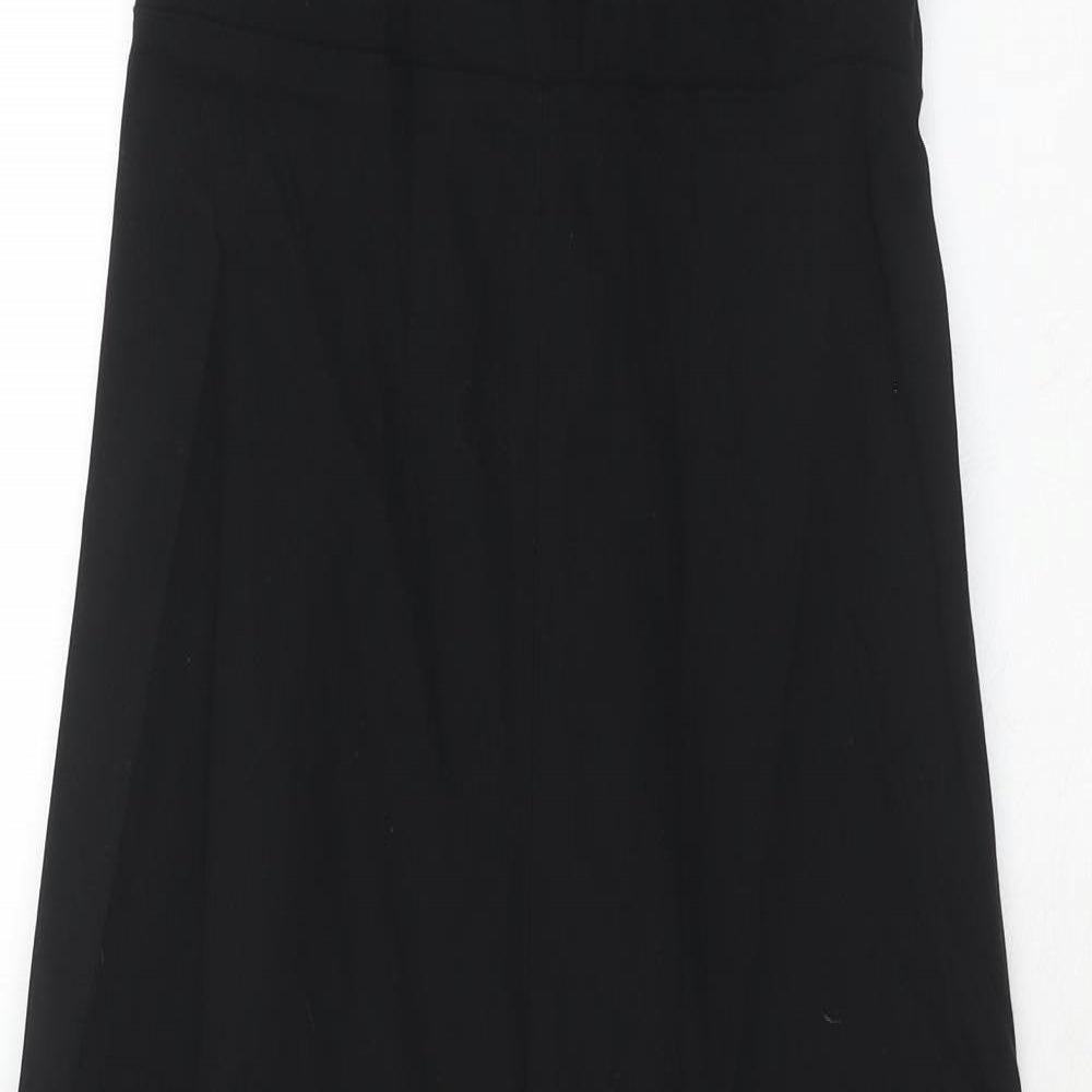 Marks and Spencer Womens Black Viscose Bodycon Size 8 Off the Shoulder Zip
