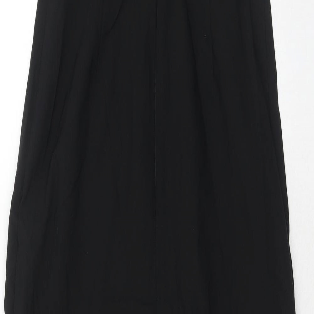 Marks and Spencer Womens Black Viscose Bodycon Size 8 Off the Shoulder Zip