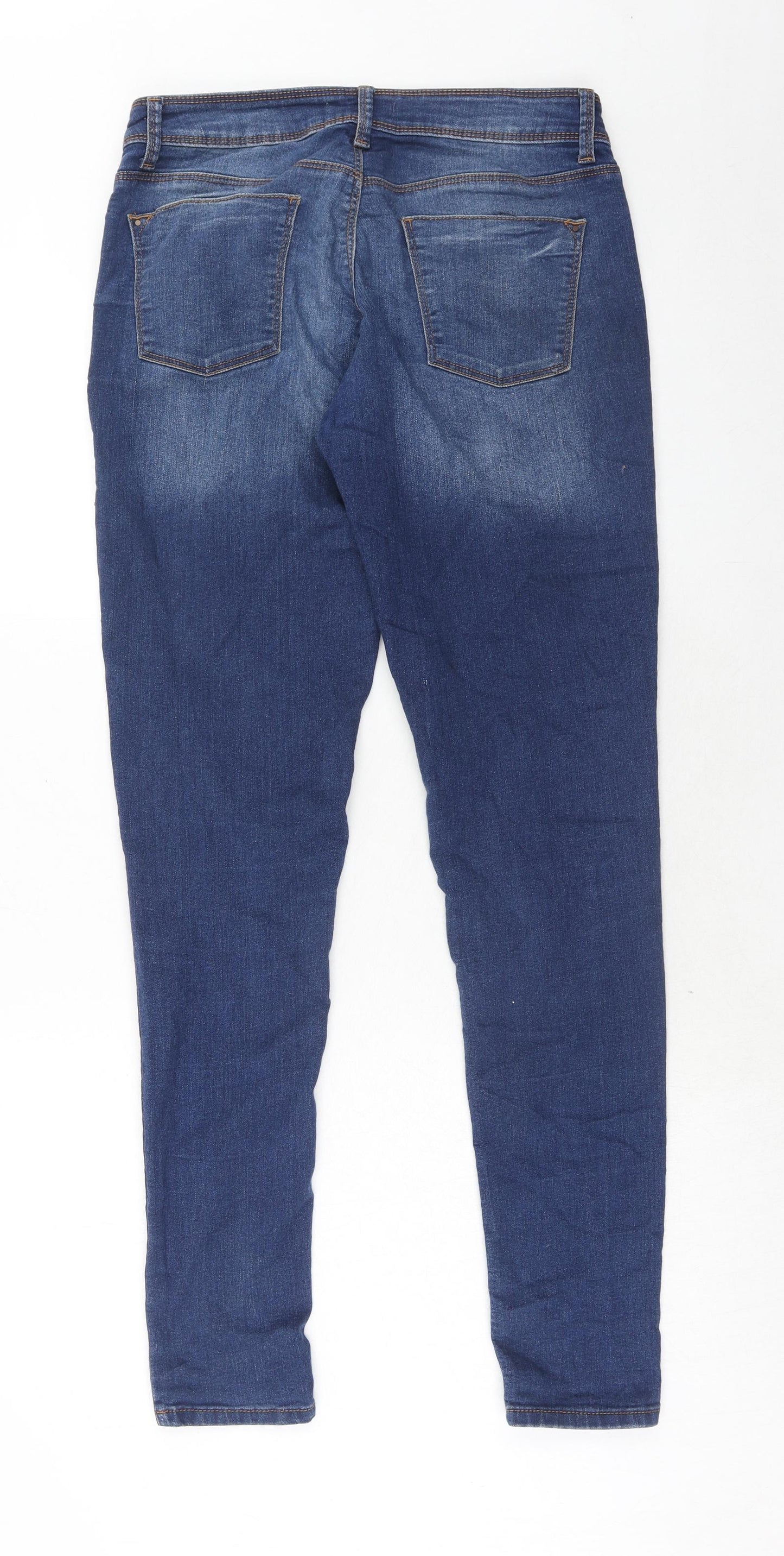 Dorothy Perkins Womens Blue Cotton Skinny Jeans Size 12 Regular Zip