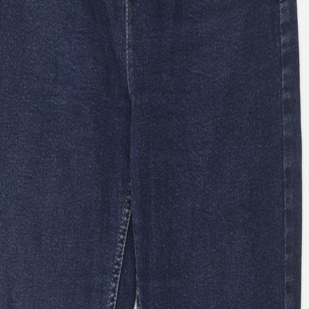Marks and Spencer Womens Blue Cotton Skinny Jeans Size 12 Regular Zip