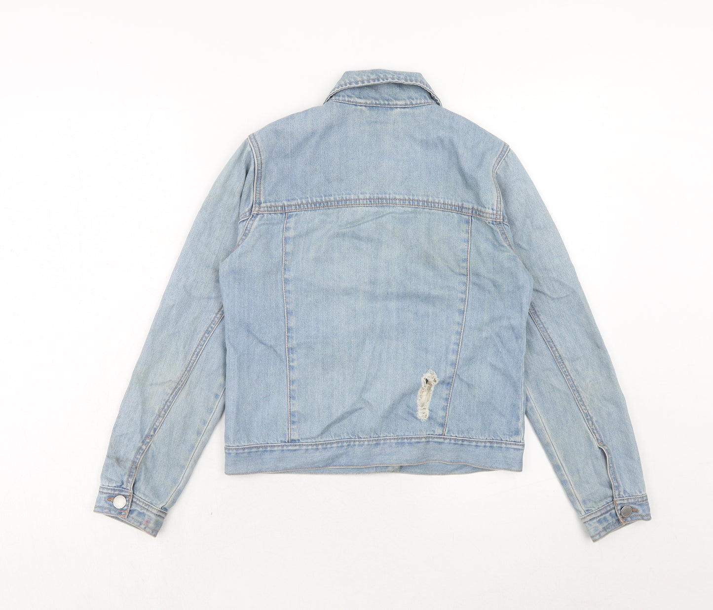NEXT Girls Blue Basic Jacket Jacket Size 12 Years Button - Distressed