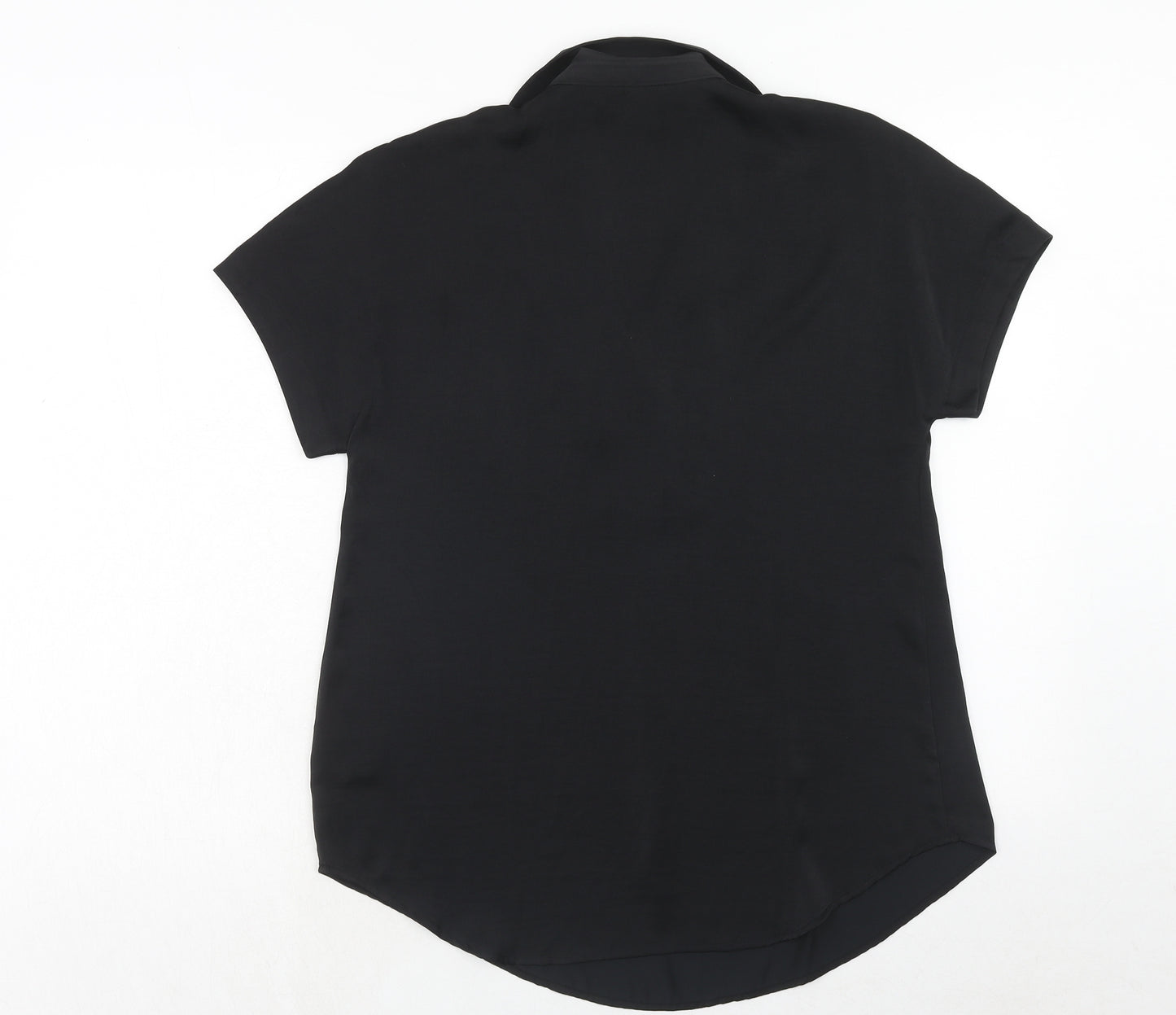 Marks and Spencer Womens Black Polyester Basic Blouse Size 6 Collared