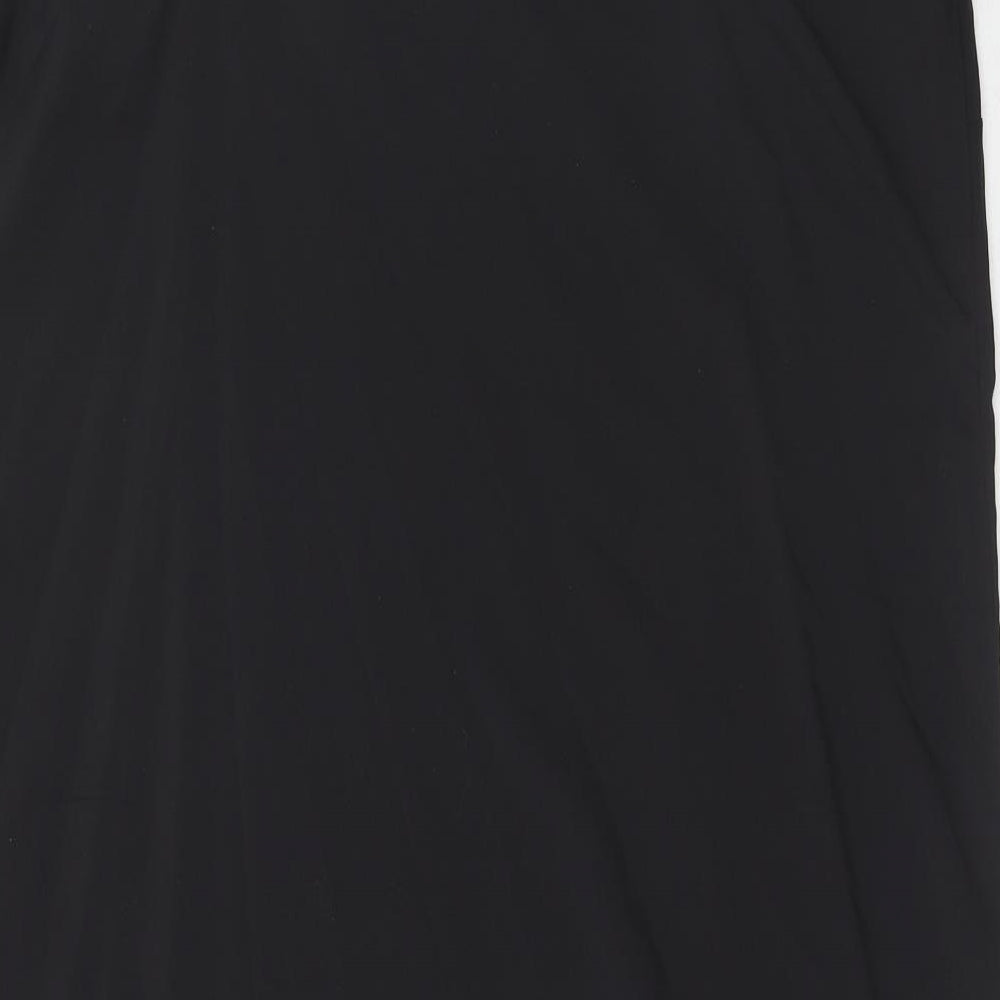 Marks and Spencer Womens Black Polyester Slip Dress Size 18 V-Neck Pullover