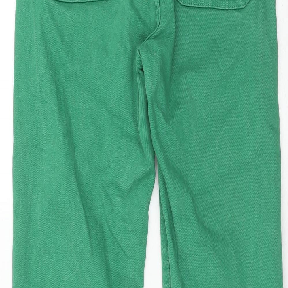 Zara Womens Green Cotton Straight Jeans Size 6 Regular Zip