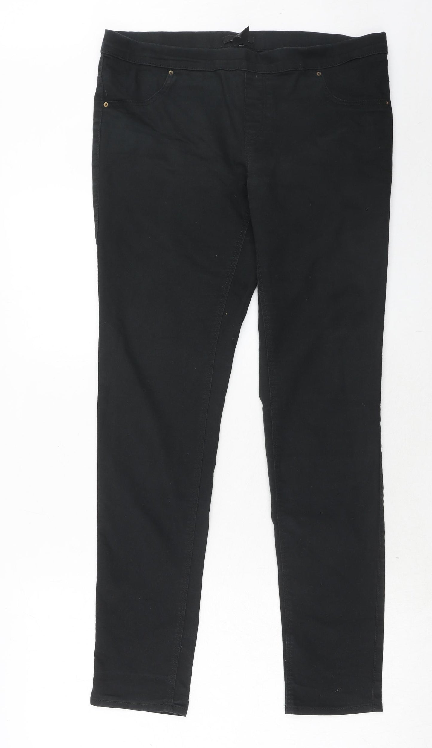 H&M Womens Black Cotton Skinny Jeans Size 16 Regular