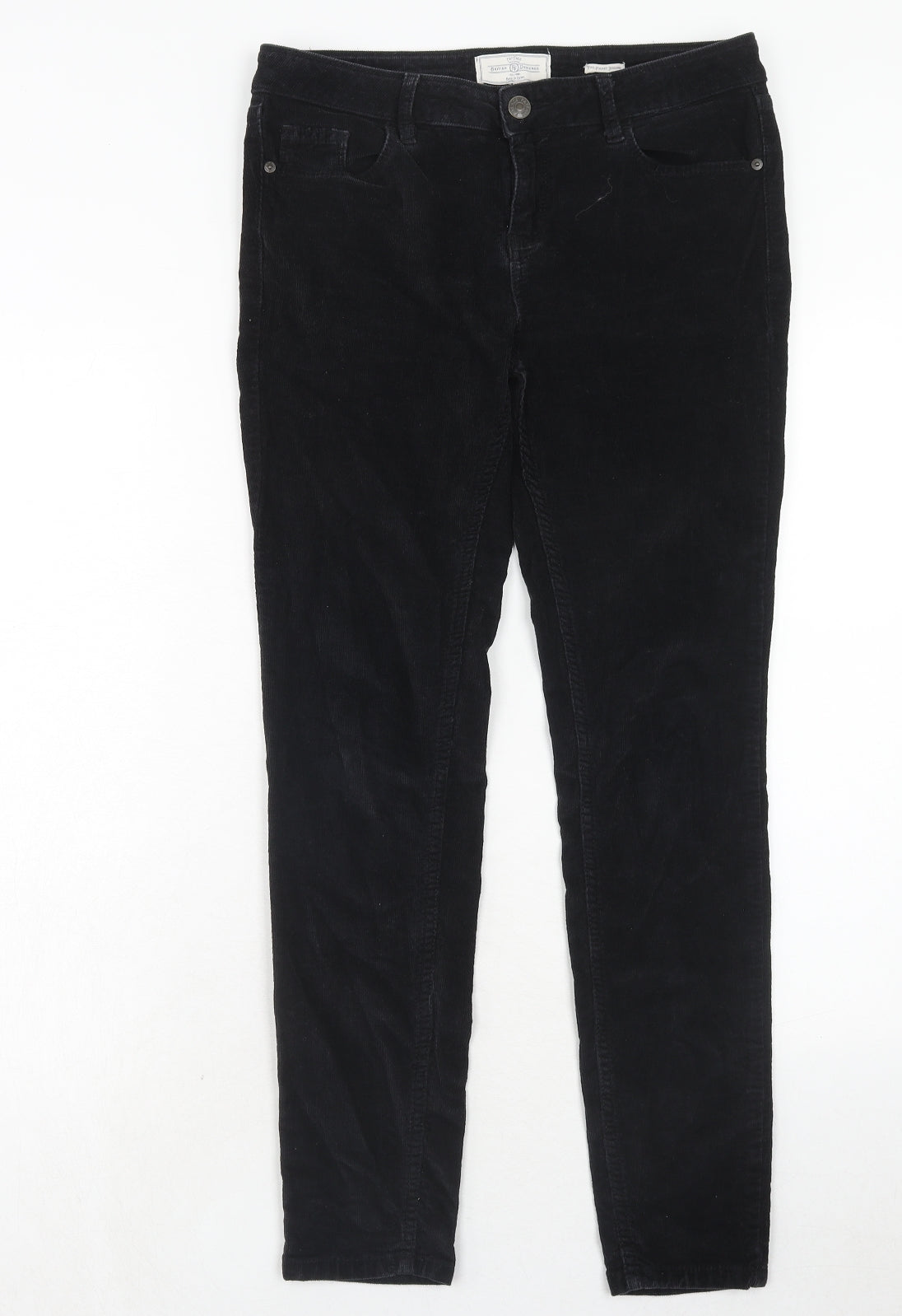 Fat Face Womens Black Cotton Trousers Size 10 Regular Zip