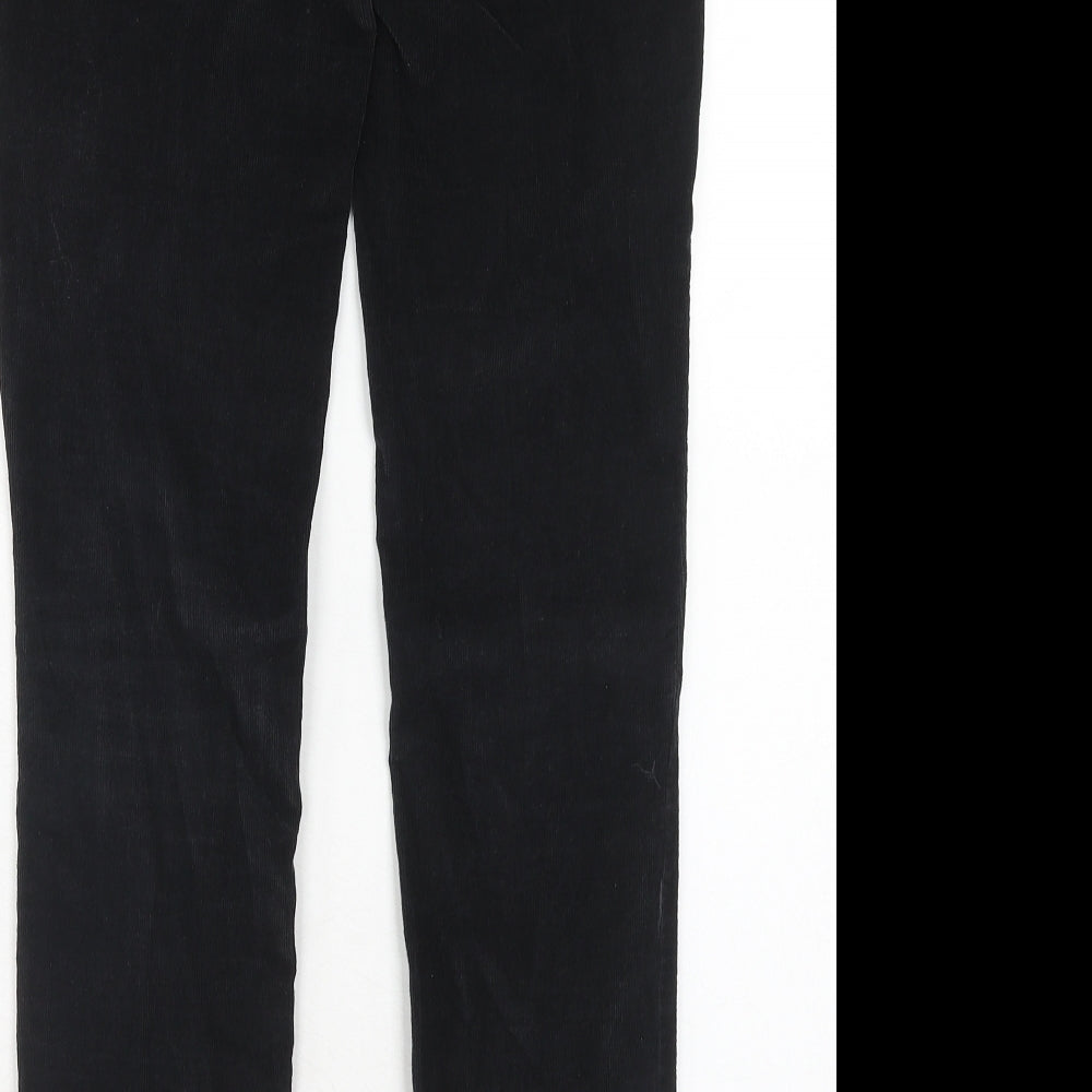 Fat Face Womens Black Cotton Trousers Size 10 Regular Zip