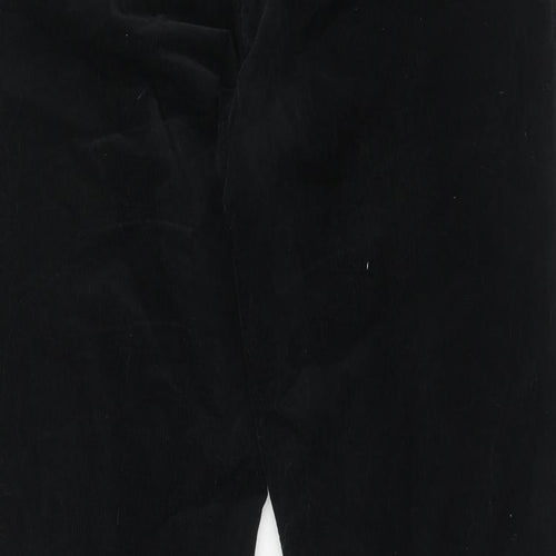 marks and' Womens Black Cotton Trousers Size 20 Regular Zip